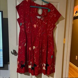 Dancing Days by Banned Apparel Red Women's Dress Party Cat Print 4X